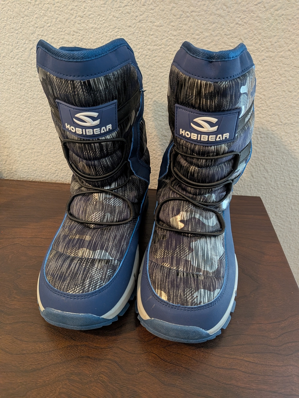 Hobibear Kids' Navy Blue Snow Boots - Water-Resistant Slip-On Size 39
